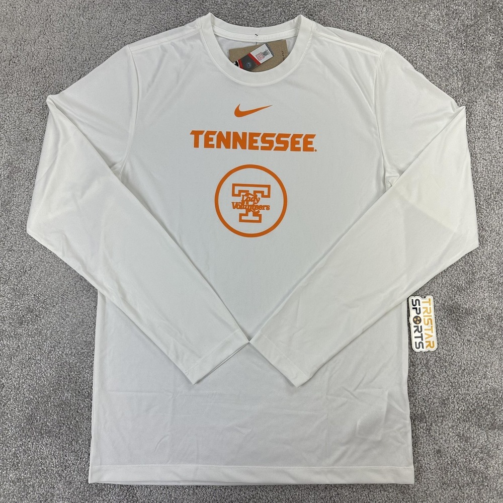 Tennessee Lady Volunteers Shirt Mens Small White Nike Dri Fit PE Team Issue Vols